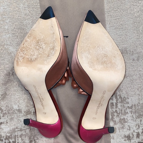 Marco De Vincenzo Satin Ruffle Mules - Picture 7 of 7